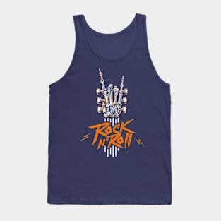 Guitar Neck Skeleton Hand Rock and Roll Guitar Pick Tee Merch Tank Top